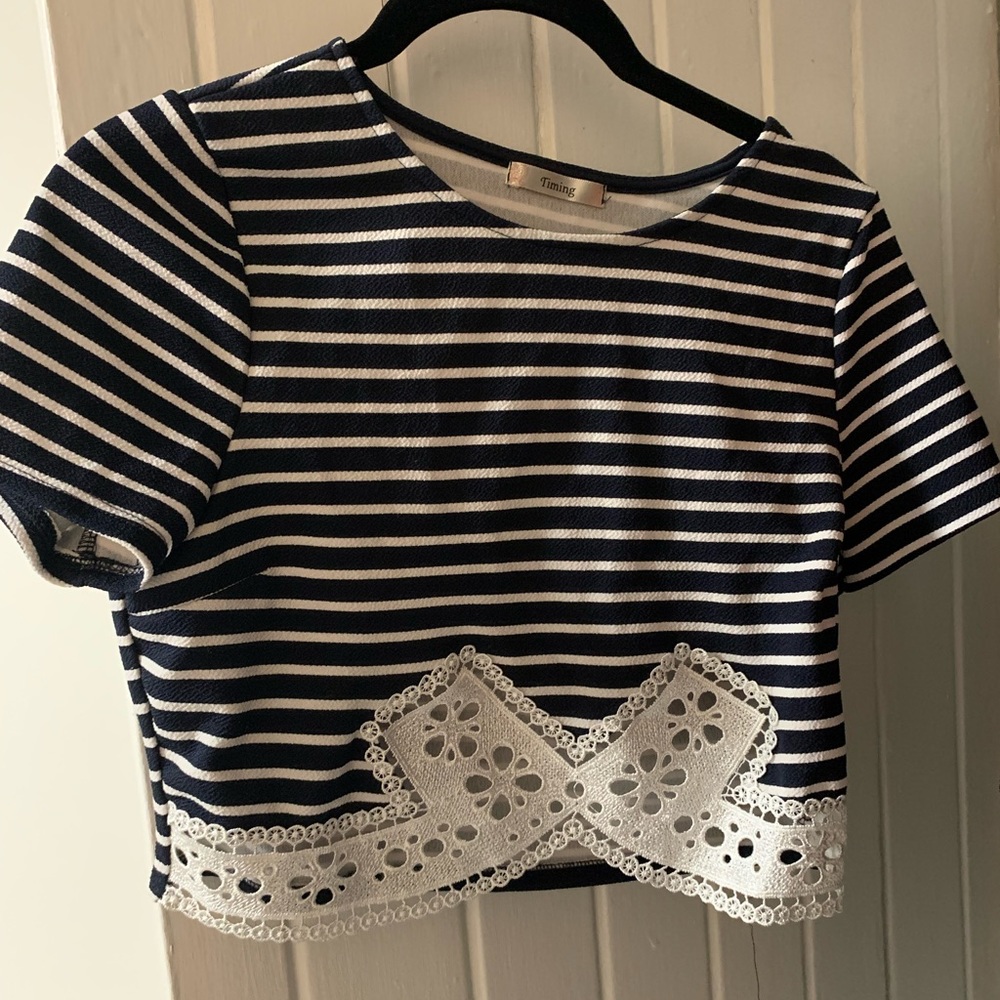 Blue crop top